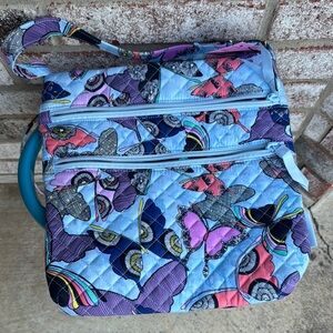 NWT Vera Bradley Butterflies Butterfly Triple Hipster Zip Crossbody Bag Blues